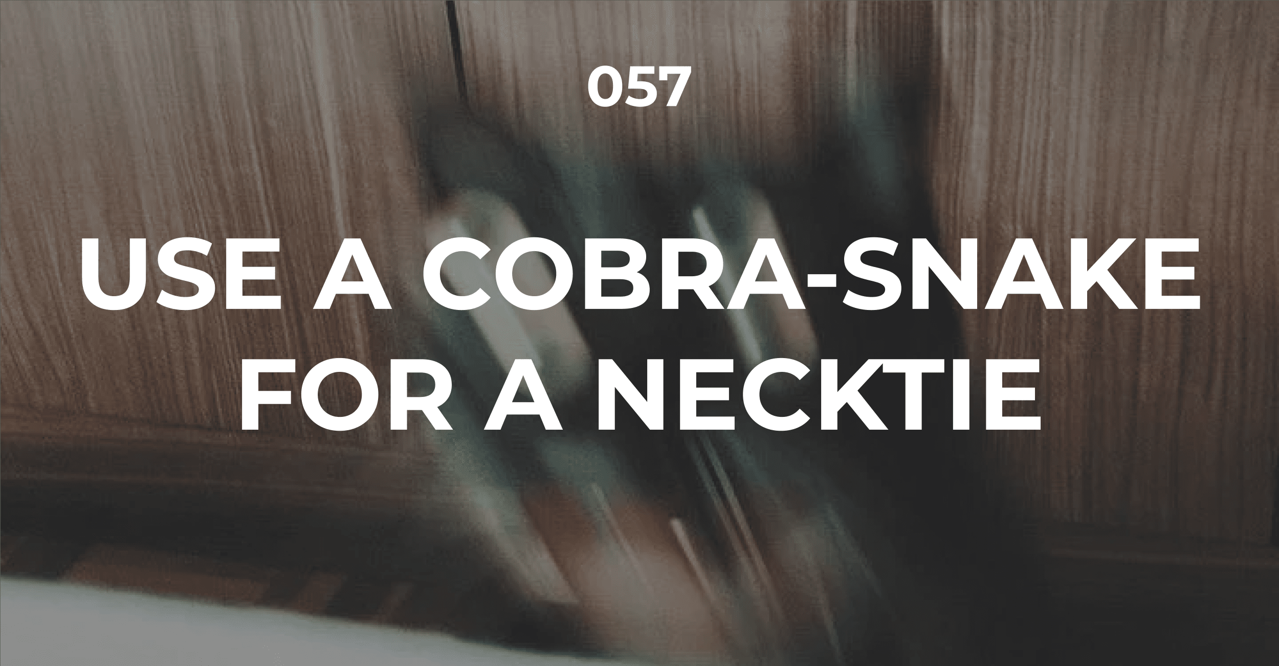 Use a cobra-snake for a necktie