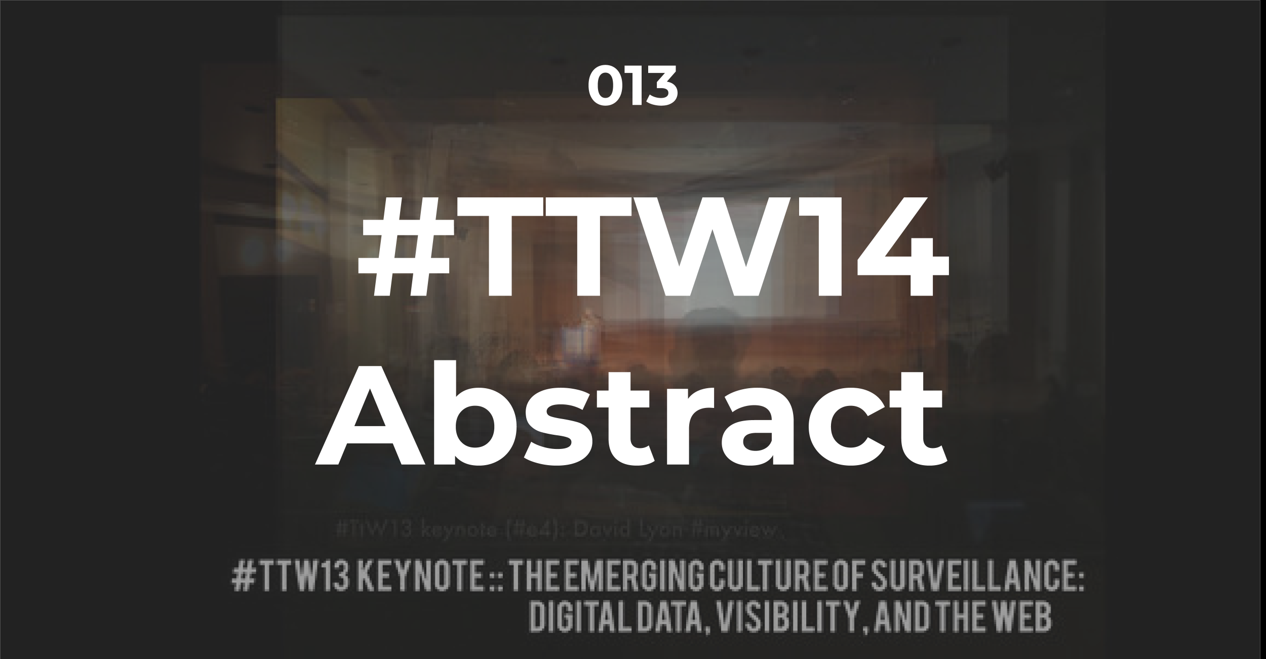 #TTW14 abstract