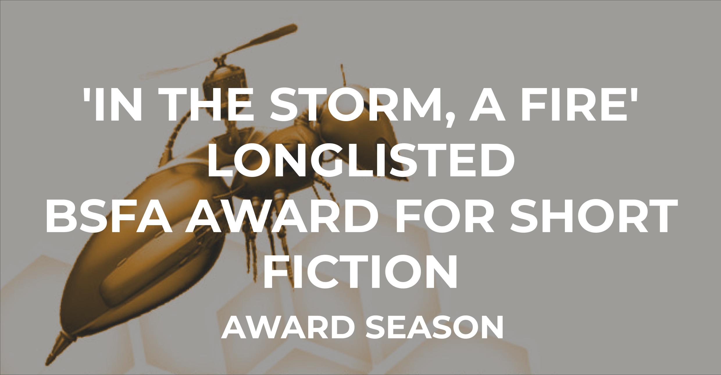 ‘In the Storm, A Fire’ Longlisted – BSFA Award for Short Fiction